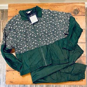 Vintage 80s/90s 100% Silk Floral Tracksuit Set